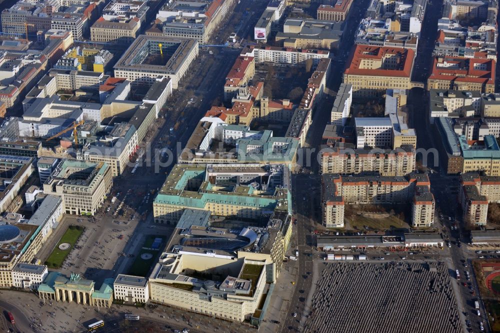 Aerial photograph Berlin Mitte - Plates construction multi-family buildings on Wilhelmstrasse in Mitte in Berlin