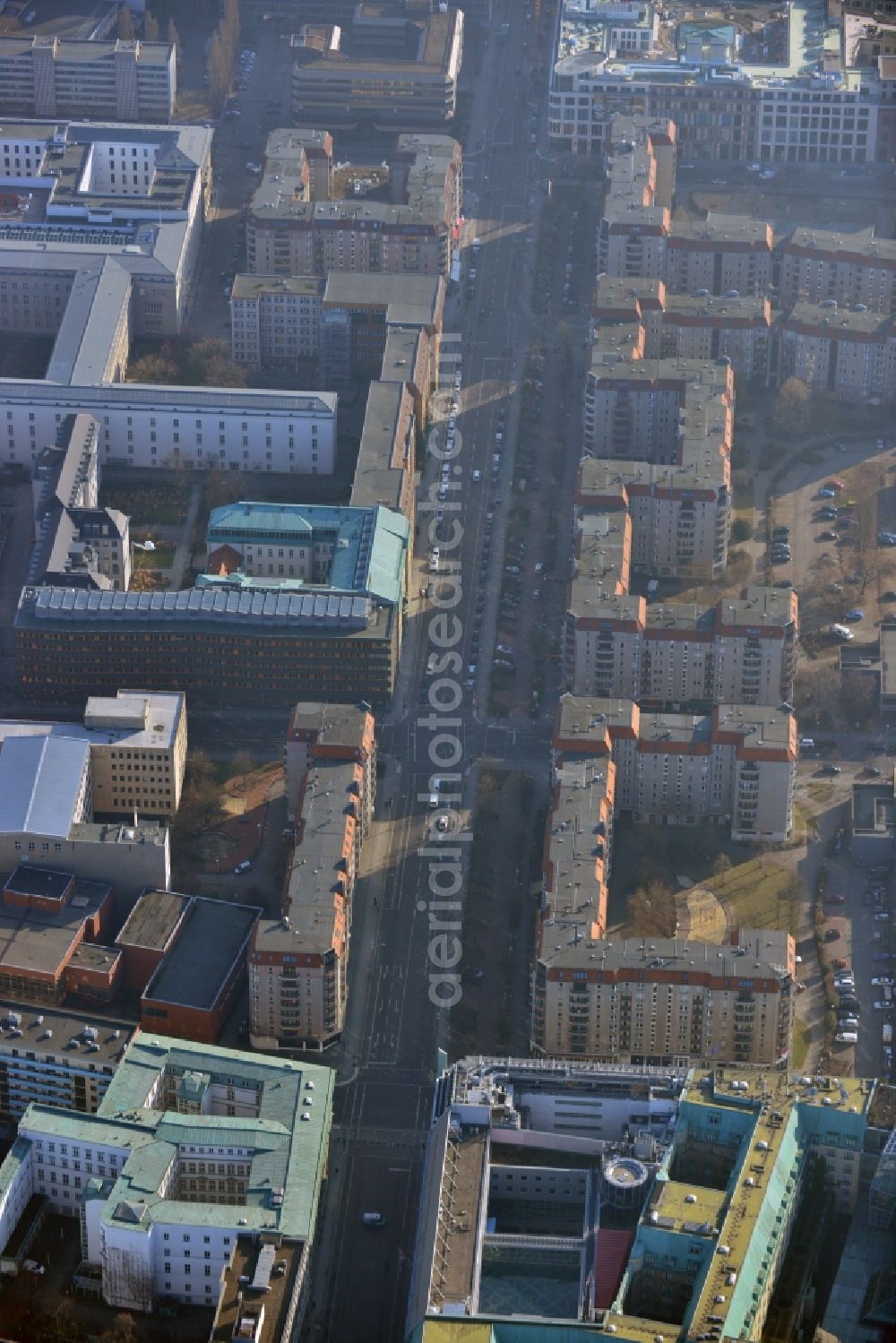 Aerial photograph Berlin Mitte - Plates construction multi-family buildings on Wilhelmstrasse in Mitte in Berlin