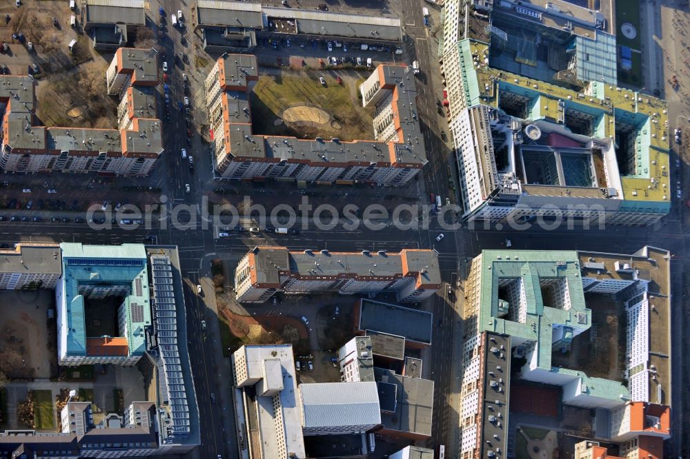 Berlin Mitte from above - Plates construction multi-family buildings on Wilhelmstrasse in Mitte in Berlin