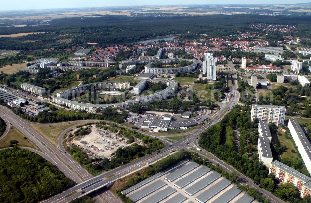 Aerial image Halle / Saale - Panel construction - residential Halle-Neustadt in Halle (Saale) in Saxony-Anhalt