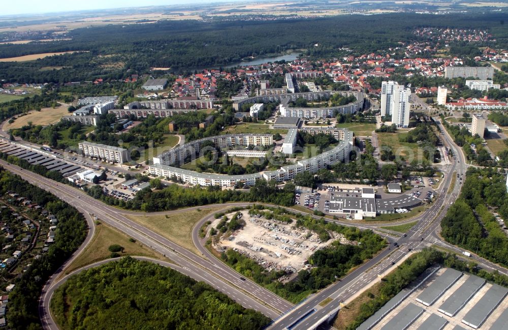 Aerial photograph Halle / Saale - Panel construction - residential Halle-Neustadt in Halle (Saale) in Saxony-Anhalt