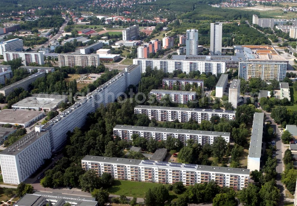 Aerial image Halle / Saale - PPanel construction - residential Halle-Neustadt in Halle (Saale) in Saxony-Anhalt