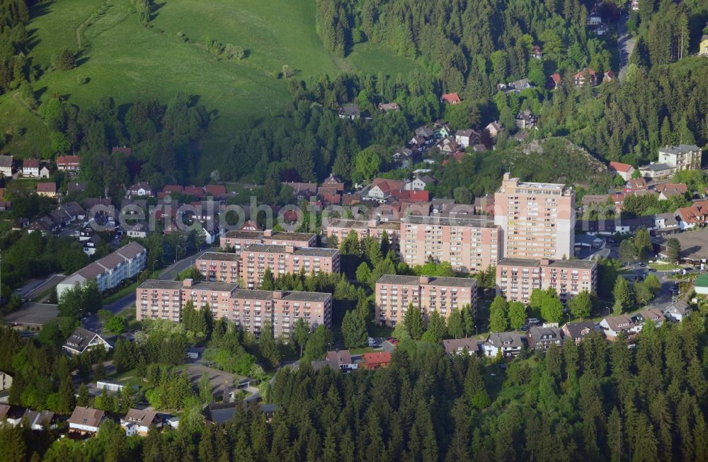 Altenau from above - An estate of prefabricated houses on Glockenberg in Altenau in the Harz in the state Lower Saxony