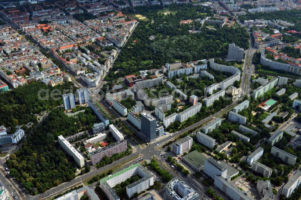 Berlin Mitte from above - Residential panel at the Otto-Braun-Strasse in the Mitte district of Berlin