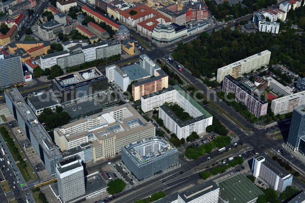 Aerial image Berlin Mitte - Residential panel at the Otto-Braun-Strasse in the Mitte district of Berlin