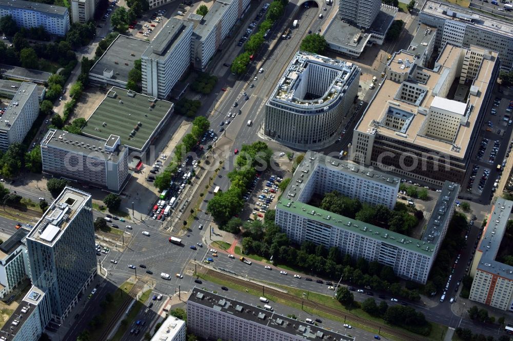 Berlin Mitte from above - Residential panel at the Otto-Braun-Strasse in the Mitte district of Berlin