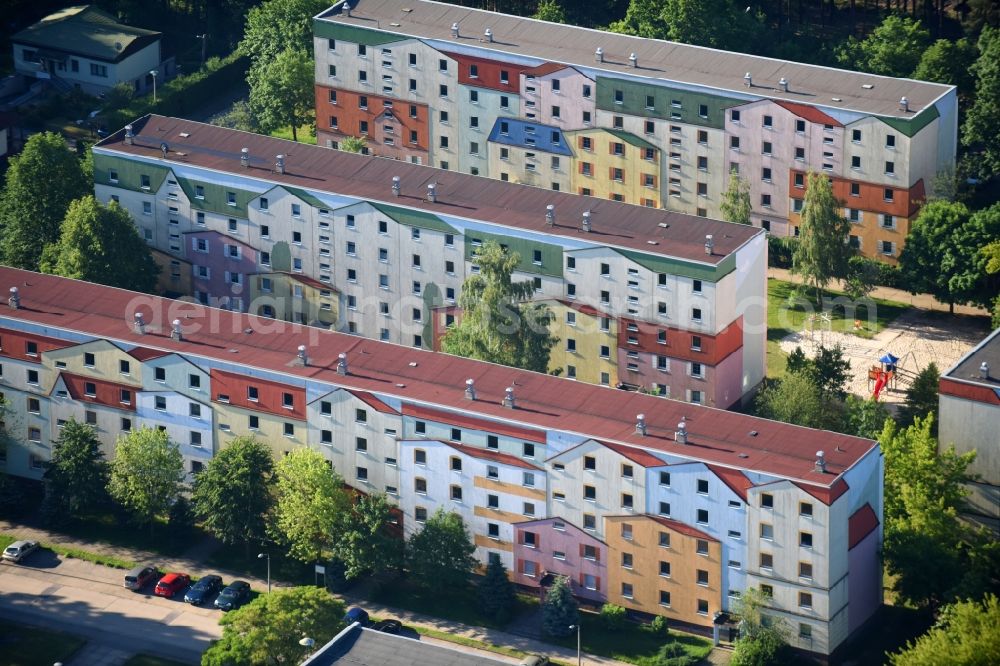 Aerial photograph Heideblick - Residential area of industrially manufactured settlement in the district Walddrehna in Heideblick in the state Brandenburg, Germany