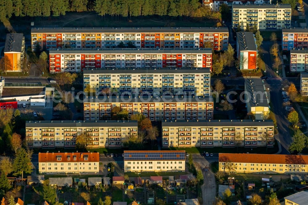 Neustrelitz from the bird's eye view: View of a residential area in Neustrelitz in the state Mecklenburg-West Pomerania