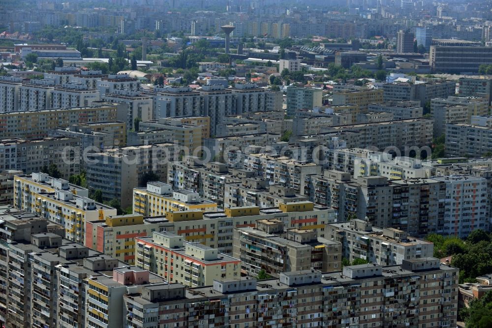 Aerial image Bukarest - View of residential buildings in Bucharest in Romania