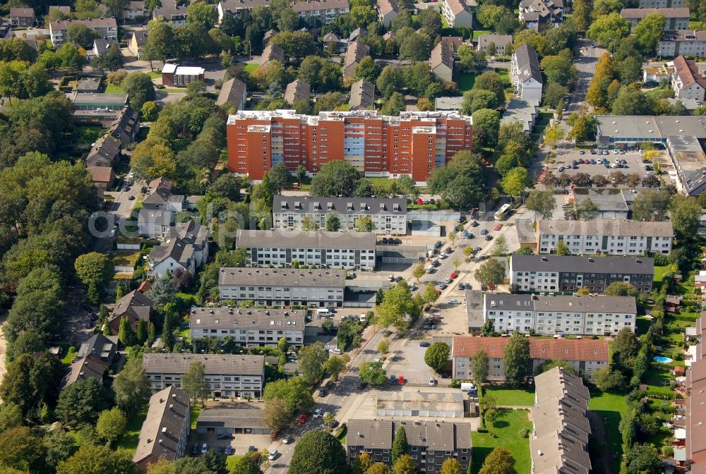 Aerial photograph Gladbeck - View of residential buildings in Gladbeck in the state North Rhine-Westphalia