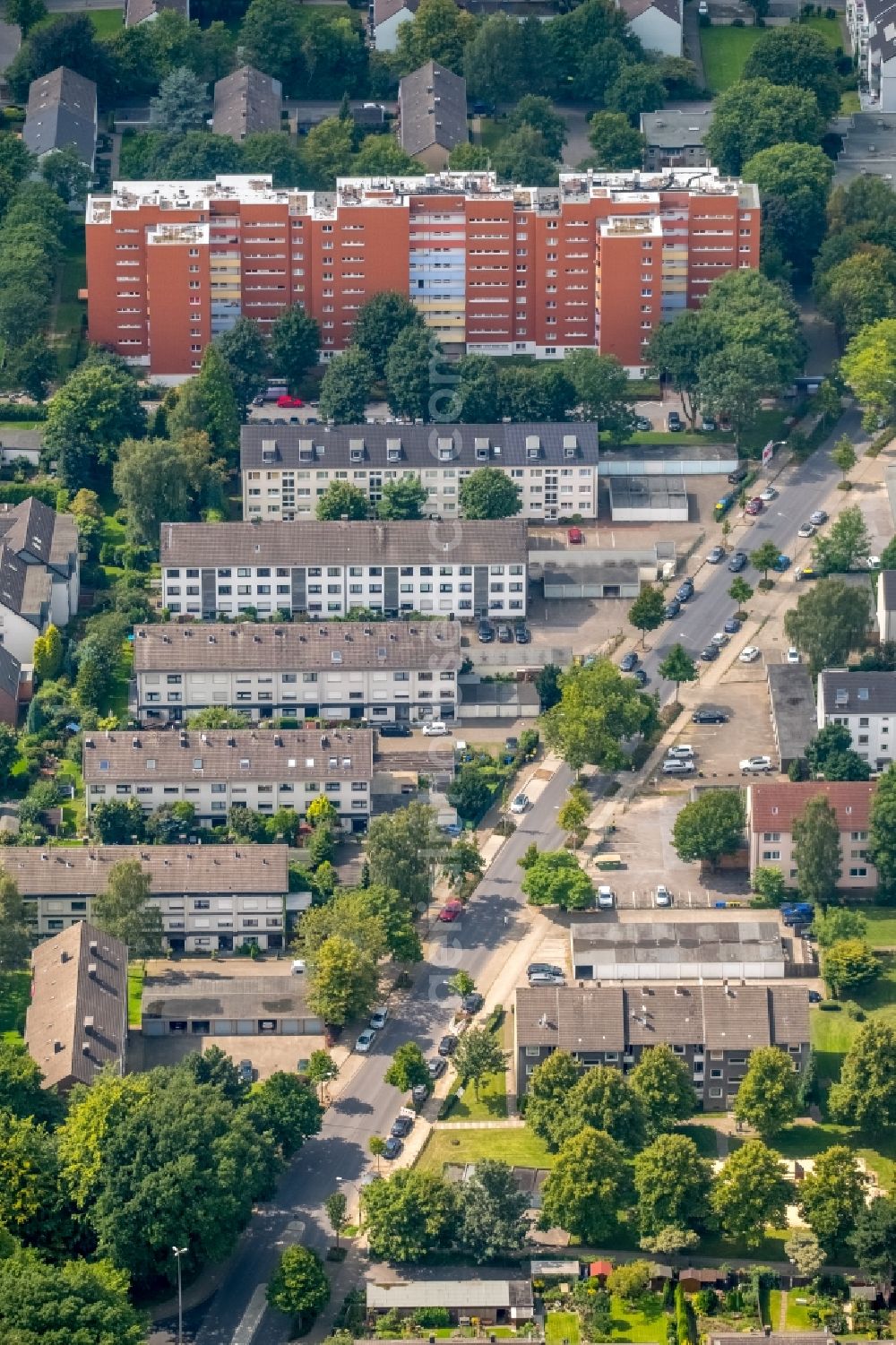 Aerial image Gelsenkirchen - View of residential buildings in Gladbeck in the state North Rhine-Westphalia