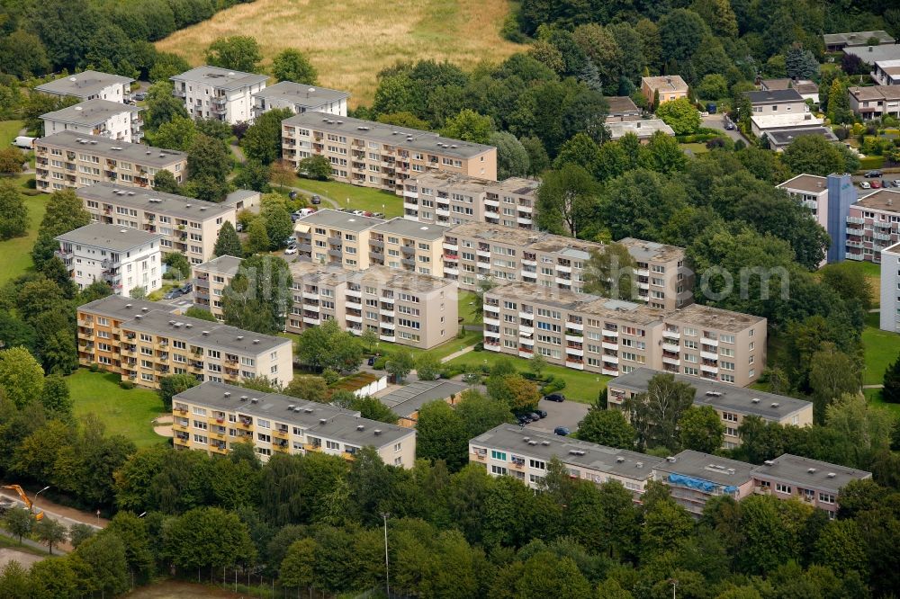 Hagen from the bird's eye view: View of residential buildings in Hagen in the state North Rhine-Westphalia