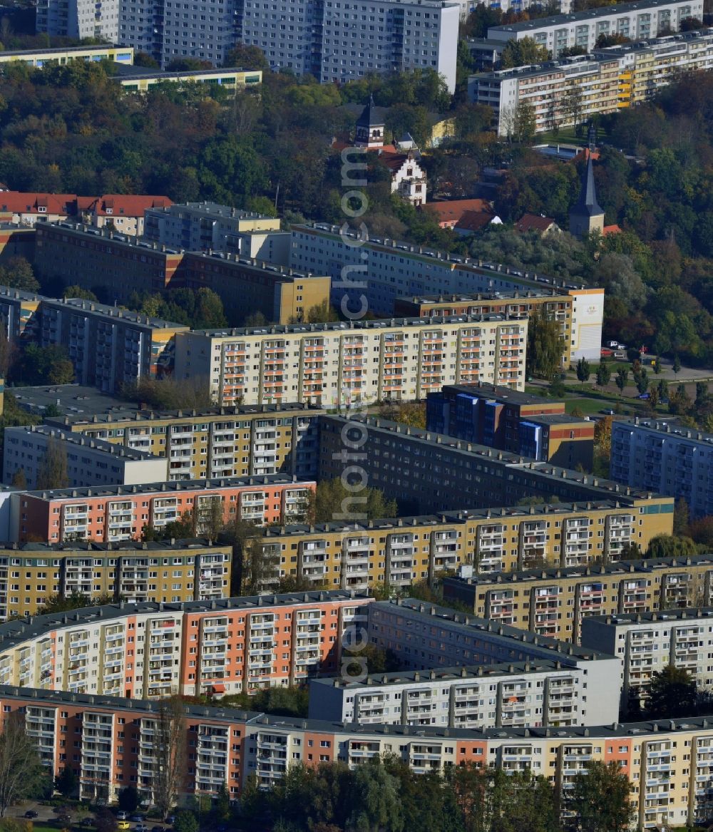 Halle (Saale) from above - View of residential buildings in Halle ( Saale ) in the state Saxony-Anhalt