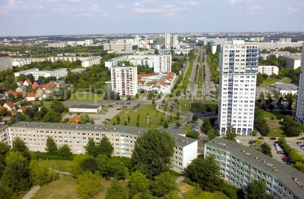 Aerial photograph Halle ( Saale ) - View of residential buildings in Halle ( Saale ) in the state Saxony-Anhalt