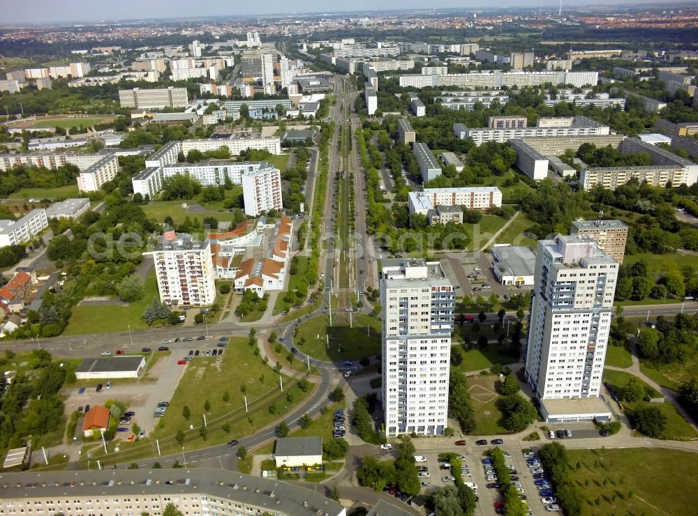 Aerial image Halle ( Saale ) - View of residential buildings in Halle ( Saale ) in the state Saxony-Anhalt