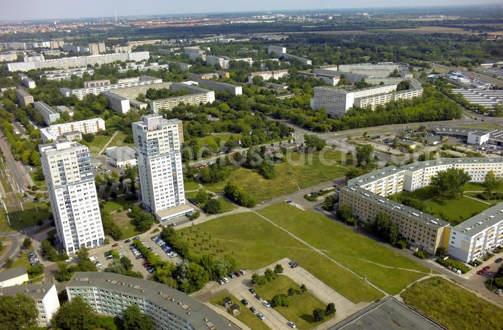 Aerial photograph Halle ( Saale ) - View of residential buildings in Halle ( Saale ) in the state Saxony-Anhalt