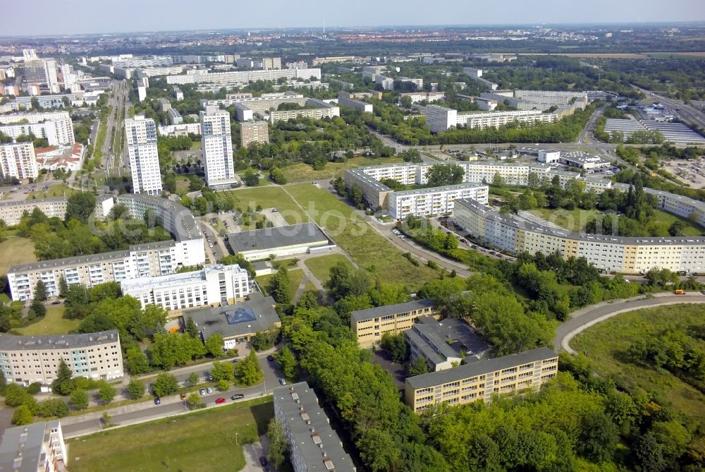 Aerial image Halle (Saale) OT Neustadt - View of residential buildings in the district of Neustadt in Halle ( Saale ) in the state Saxony-Anhalt