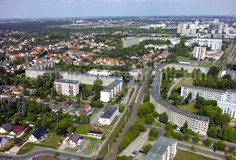 Aerial photograph Halle (Saale) OT Neustadt - View of residential buildings in the district of Neustadt in Halle ( Saale ) in the state Saxony-Anhalt