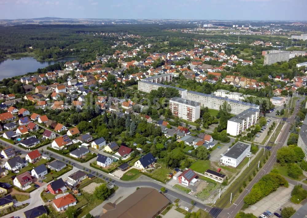 Halle (Saale) OT Neustadt from above - View of residential buildings in the district of Neustadt in Halle ( Saale ) in the state Saxony-Anhalt