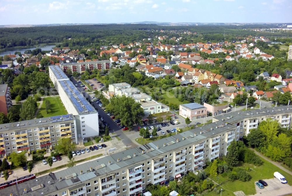 Aerial image Halle (Saale) OT Neustadt - View of residential buildings in the district of Neustadt in Halle ( Saale ) in the state Saxony-Anhalt