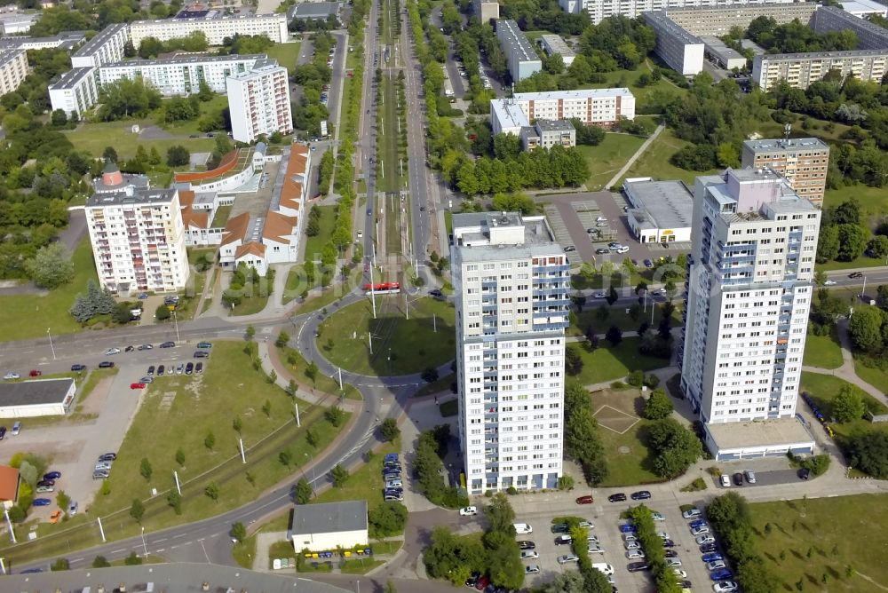 Aerial photograph Halle (Saale) OT Neustadt - View of residential buildings in the district of Neustadt in Halle ( Saale ) in the state Saxony-Anhalt