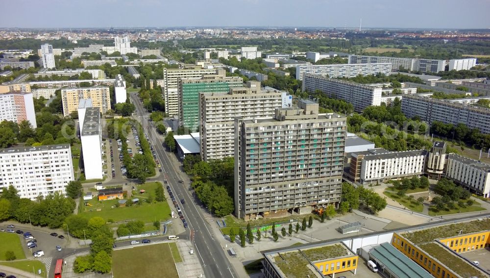 Halle (Saale) OT Neustadt from the bird's eye view: View of residential buildings in the district of Neustadt in Halle ( Saale ) in the state Saxony-Anhalt