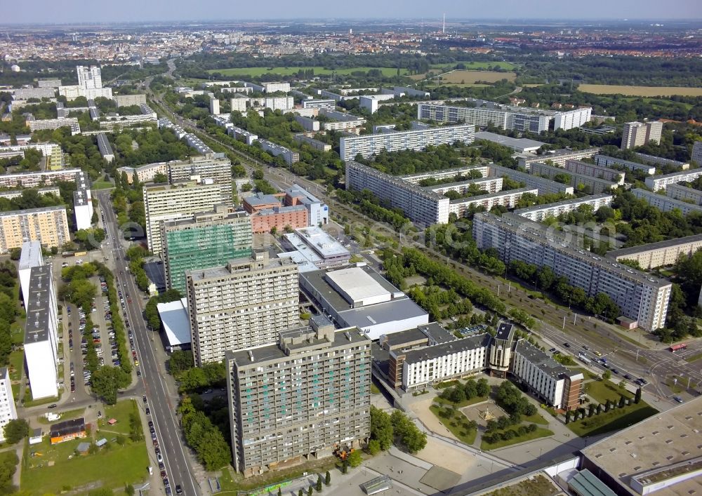 Aerial image Halle (Saale) OT Neustadt - View of residential buildings in the district of Neustadt in Halle ( Saale ) in the state Saxony-Anhalt