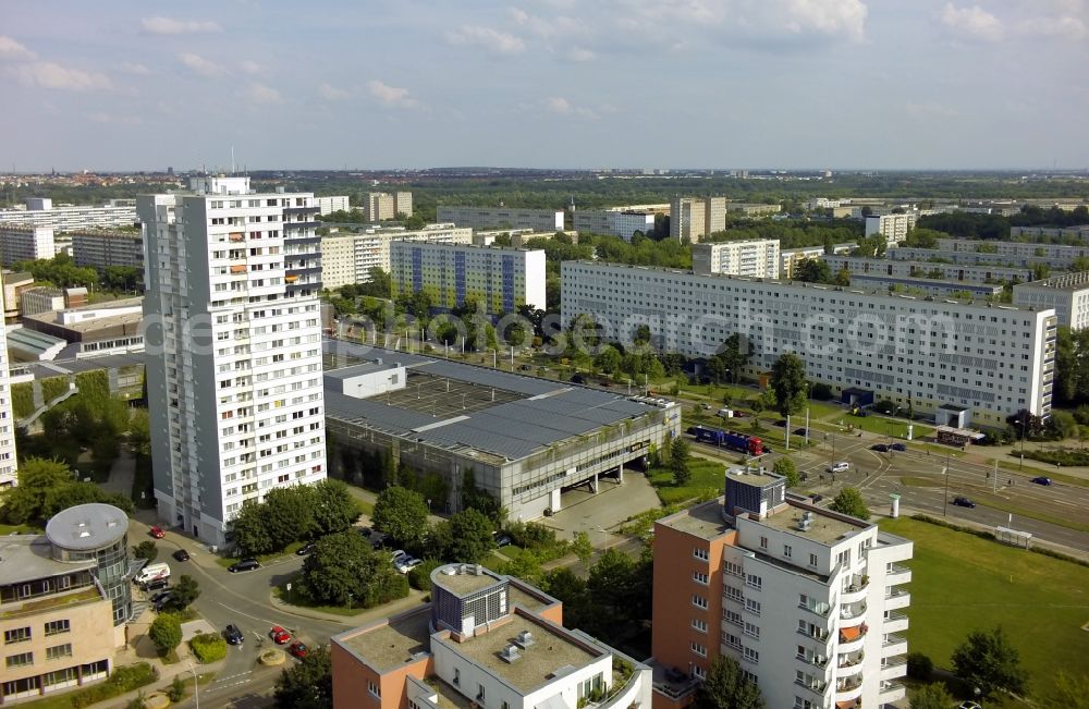 Halle (Saale) OT Neustadt from above - View of residential buildings in the district of Neustadt in Halle ( Saale ) in the state Saxony-Anhalt