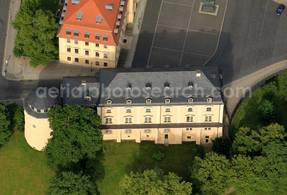 Weimar from the bird's eye view: View of the restored after severe fire damage Anna-Amalia Library in Weimar. Its a World Heritage Site by UNESCO