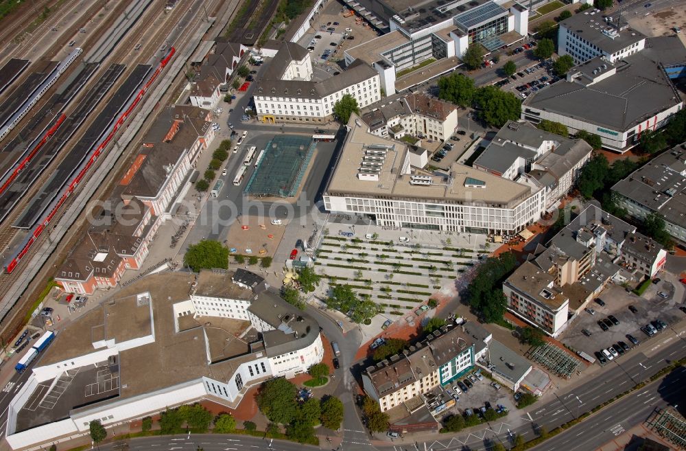 Aerial image Hamm - Construction of the SRH University of Logistics and Economics and the bus station on the site of German Unity in Hamm in North Rhine-Westphalia