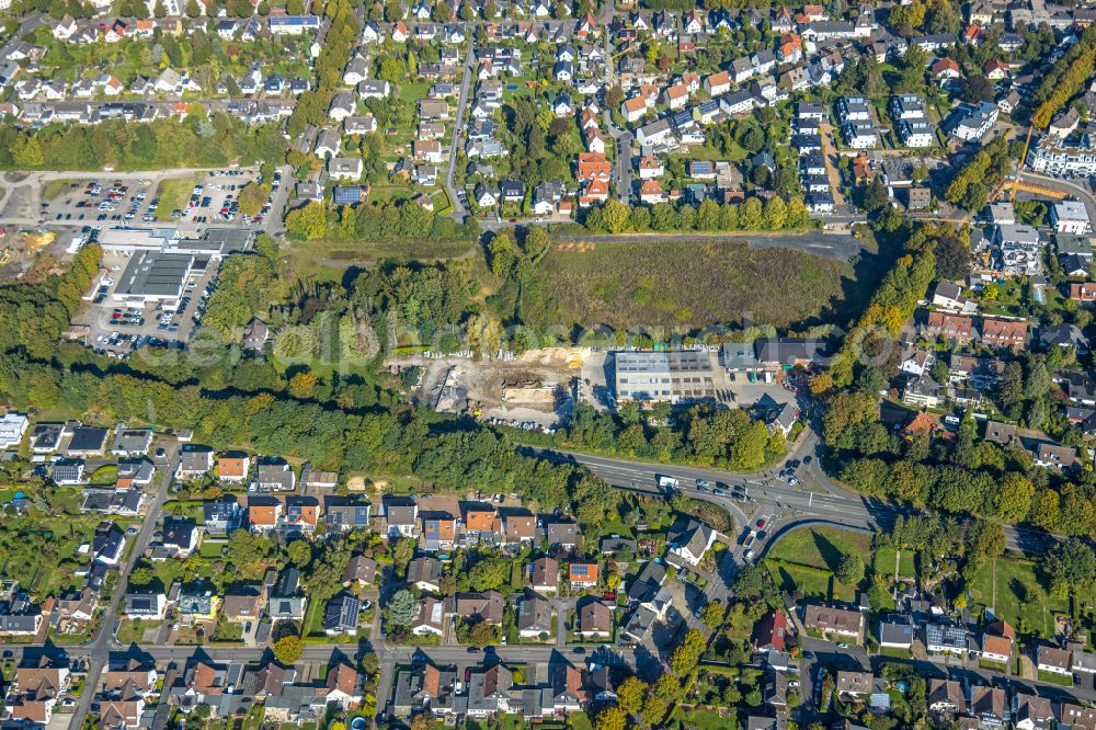 Unna from above - Ensemble space an place Brockhausplatz in the inner city center on street Brockhausstrasse in Unna at Ruhrgebiet in the state North Rhine-Westphalia, Germany