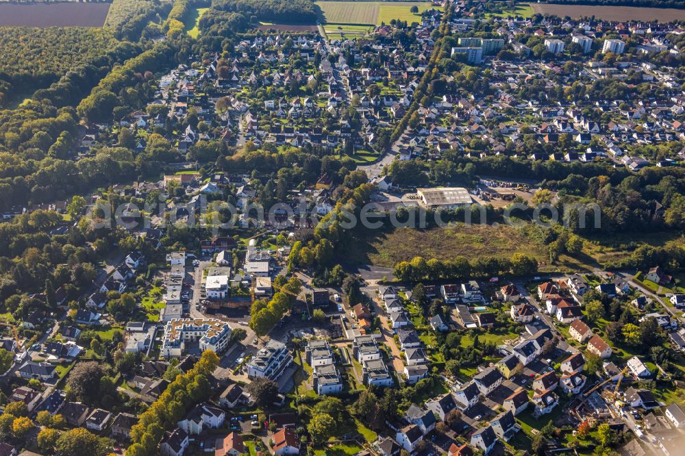 Unna from the bird's eye view: Ensemble space an place Brockhausplatz in the inner city center on street Brockhausstrasse in Unna at Ruhrgebiet in the state North Rhine-Westphalia, Germany