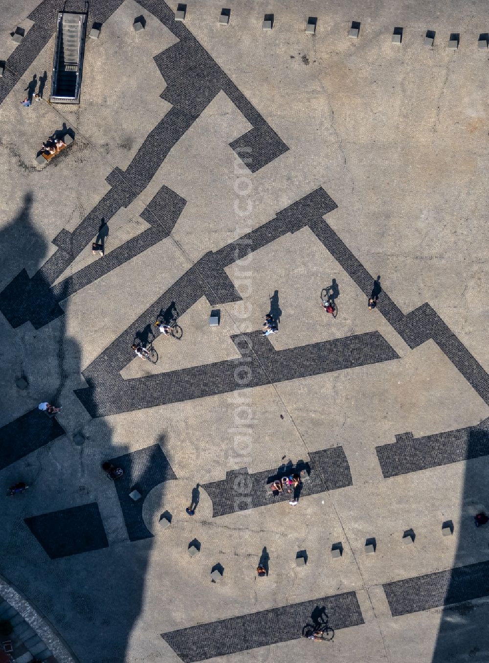 Aerial image Leipzig - Ensemble space an place Burgplatz in the inner city center in the district Zentrum in Leipzig in the state Saxony, Germany