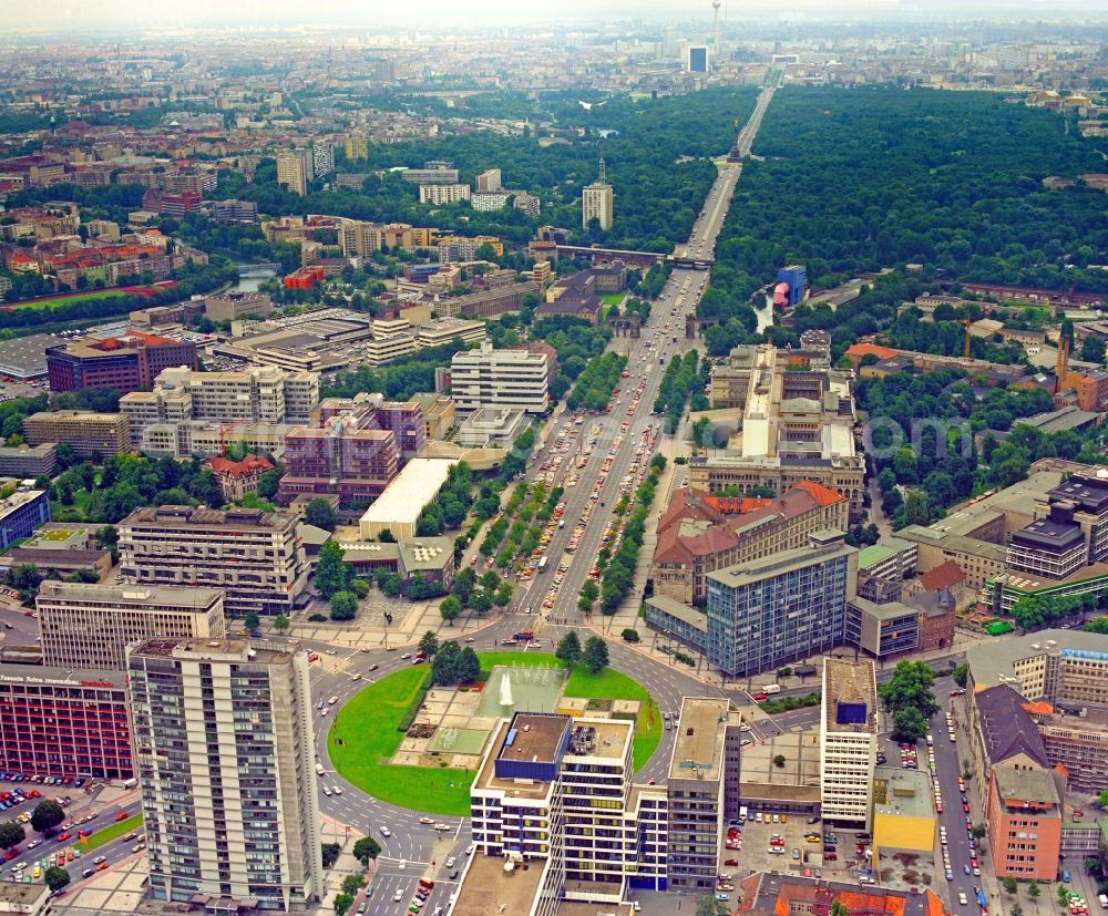 Berlin from the bird's eye view: Ensemble space Ernst-Reuter-Platz in the inner city center in the district Charlottenburg in Berlin, Germany