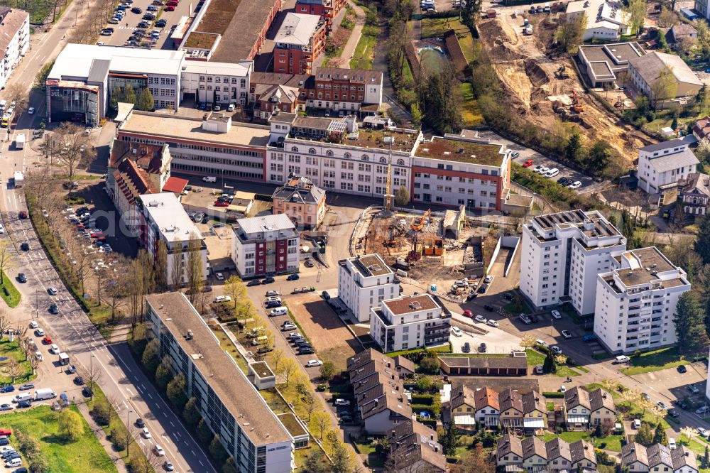 Lahr/Schwarzwald from above - Ensemble space Friedrich Ebert Platz and ehemaliges Nestler Areal in the inner city center in Lahr/Schwarzwald in the state Baden-Wurttemberg, Germany