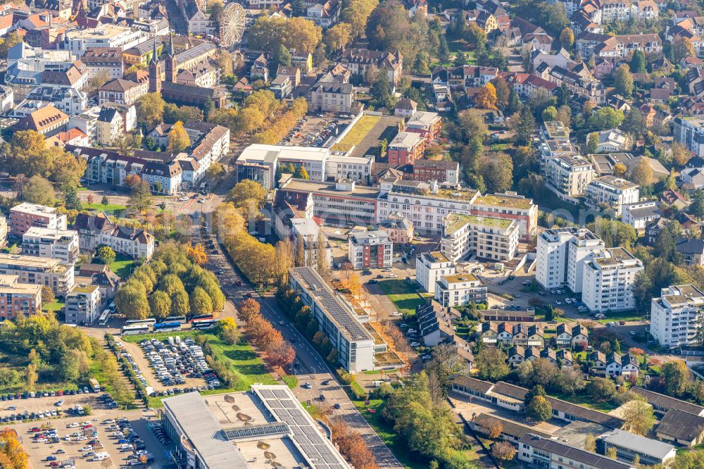 Aerial image Lahr/Schwarzwald - Ensemble space Friedrich Ebert Platz and ehemaliges Nestler Areal in the inner city center in Lahr/Schwarzwald in the state Baden-Wurttemberg, Germany