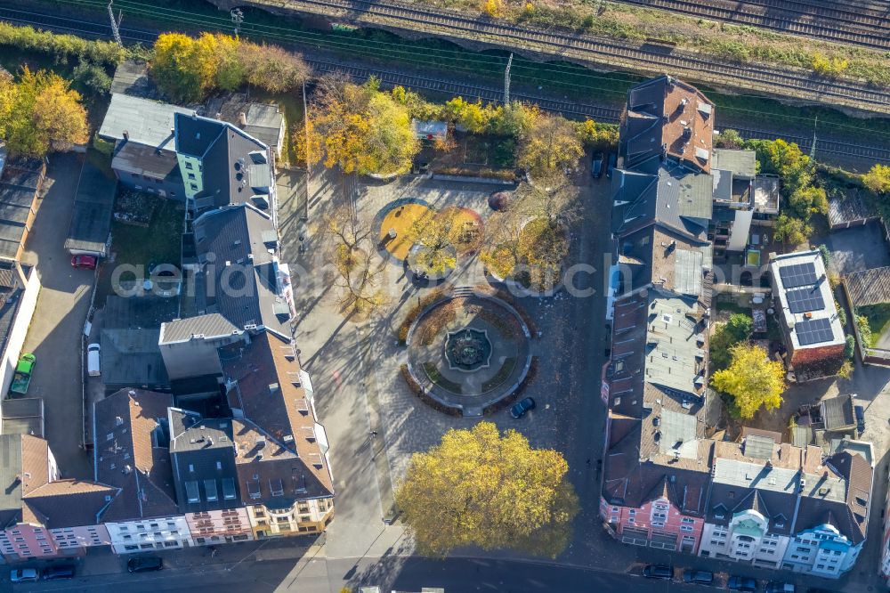 Hagen from above - Ensemble space an place in the inner city center on place Bodelschwinghplatz in Hagen at Ruhrgebiet in the state North Rhine-Westphalia, Germany