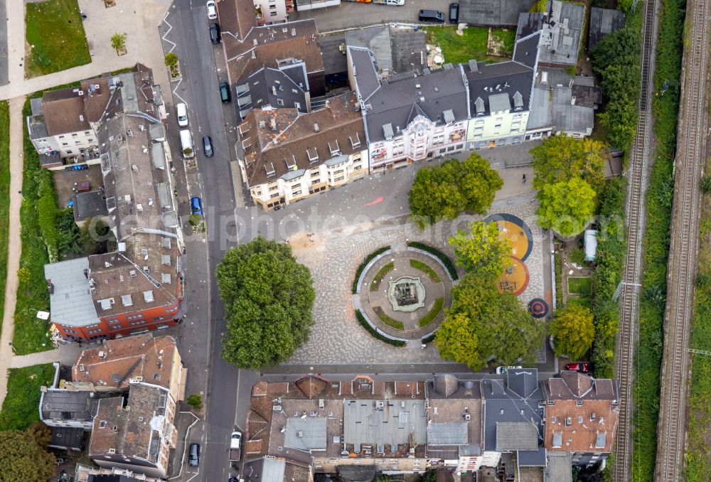 Hagen from above - Ensemble space an place in the inner city center on place Bodelschwinghplatz in Hagen at Ruhrgebiet in the state North Rhine-Westphalia, Germany