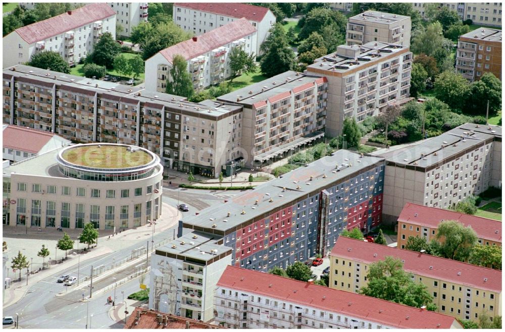 Aerial photograph Halberstadt - Ensemble space an place Holzmarkt in the inner city center in Halberstadt in the state Saxony-Anhalt, Germany