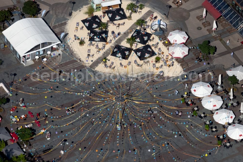 Essen from above - Ensemble space an place Kennedyplatz in the inner city center in the district Stadtkern in Essen at Ruhrgebiet in the state North Rhine-Westphalia, Germany