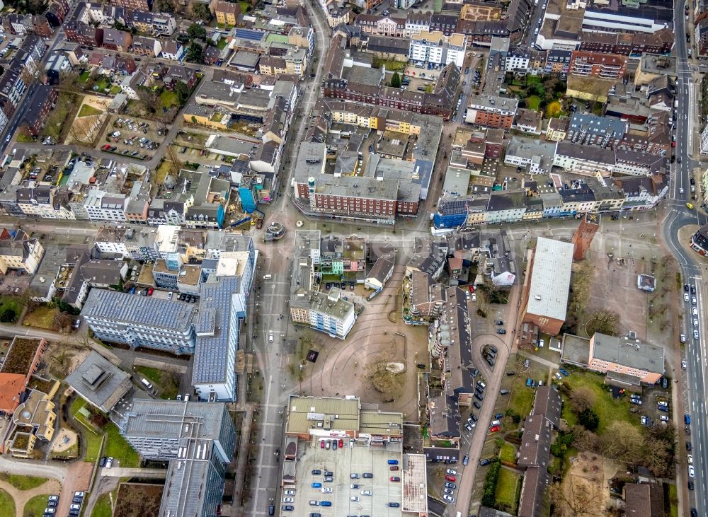 Aerial photograph Oberhausen - Town Hall building of the City Council at the market downtown in the district Sterkrade in Oberhausen at Ruhrgebiet in the state North Rhine-Westphalia, Germany