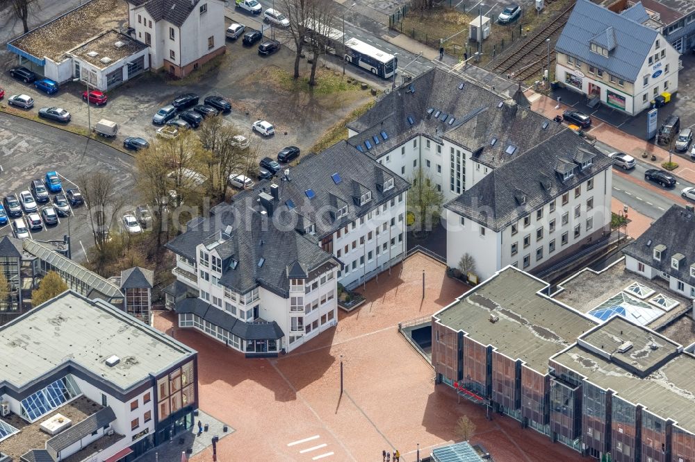 Kreuztal from the bird's eye view: Ensemble space an place in the inner city center in Kreuztal on Siegerland in the state North Rhine-Westphalia, Germany