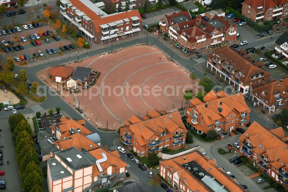 Aerial photograph Weyhe - Ensemble space Am Marktplatz in the inner city center in the district Weyhe in Weyhe in the state Lower Saxony, Germany