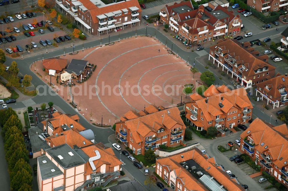 Weyhe from above - Ensemble space Am Marktplatz in the inner city center in the district Weyhe in Weyhe in the state Lower Saxony, Germany