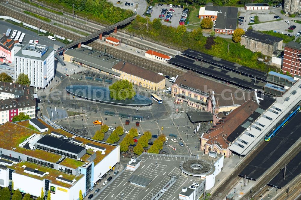 Osnabrück from the bird's eye view: Ensemble space Theodor-Heuss-Platz in the inner city center in Osnabrueck in the state Lower Saxony, Germany