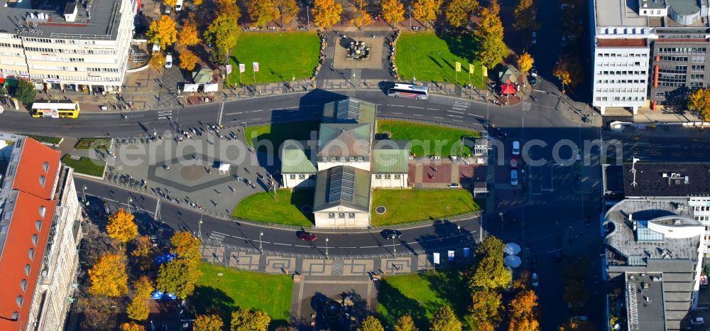 Berlin from the bird's eye view: Ensemble space Wittenbergplatz in the inner city center in Berlin, Germany