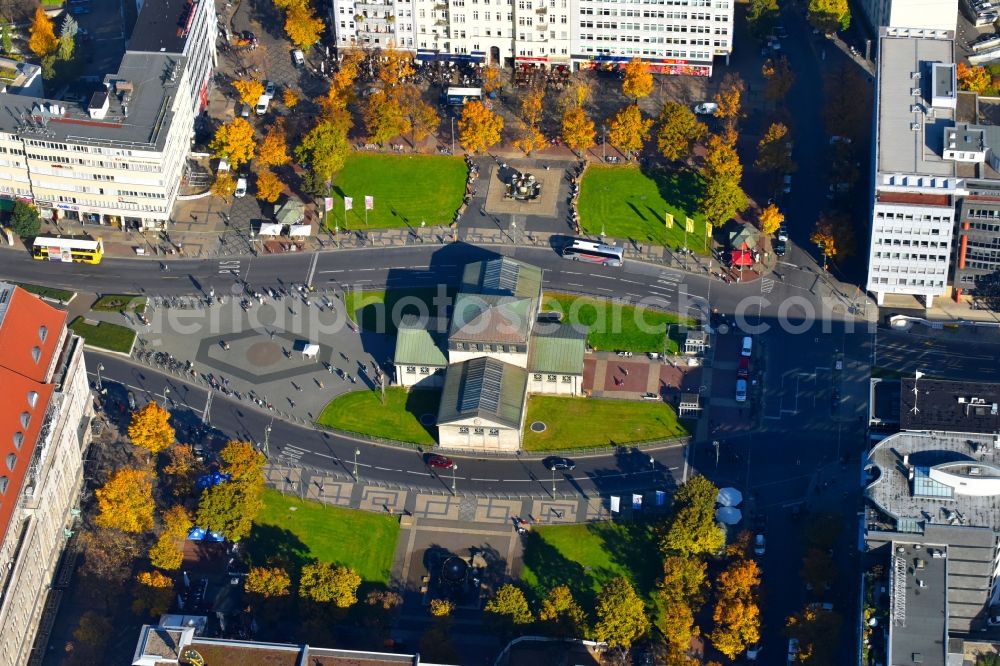 Aerial image Berlin - Ensemble space Wittenbergplatz in the inner city center in Berlin, Germany