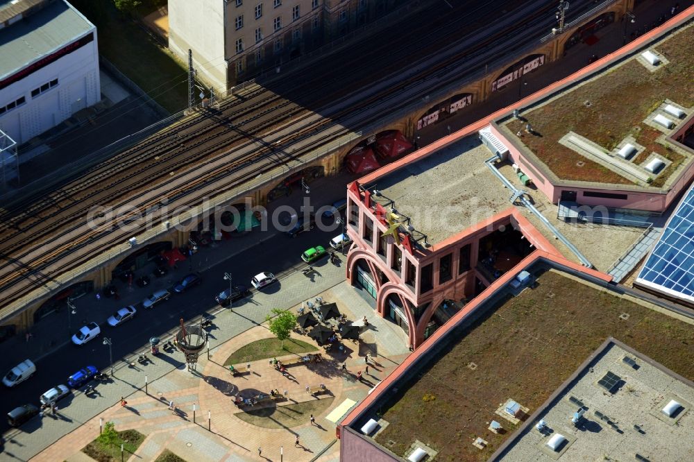 Aerial photograph Berlin Mitte - Square in front of the rear entrance of the Alexa shopping mall in the district Mitte in Berlin