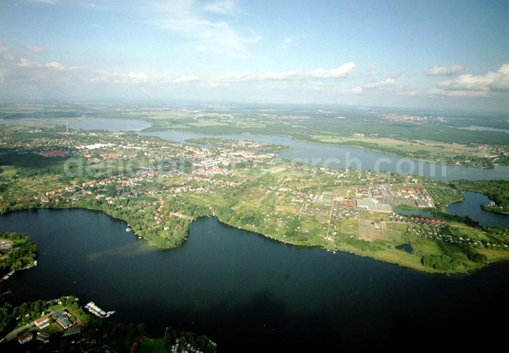 Werder / Brandenburg from above - Plessower See in Werder / Havel.