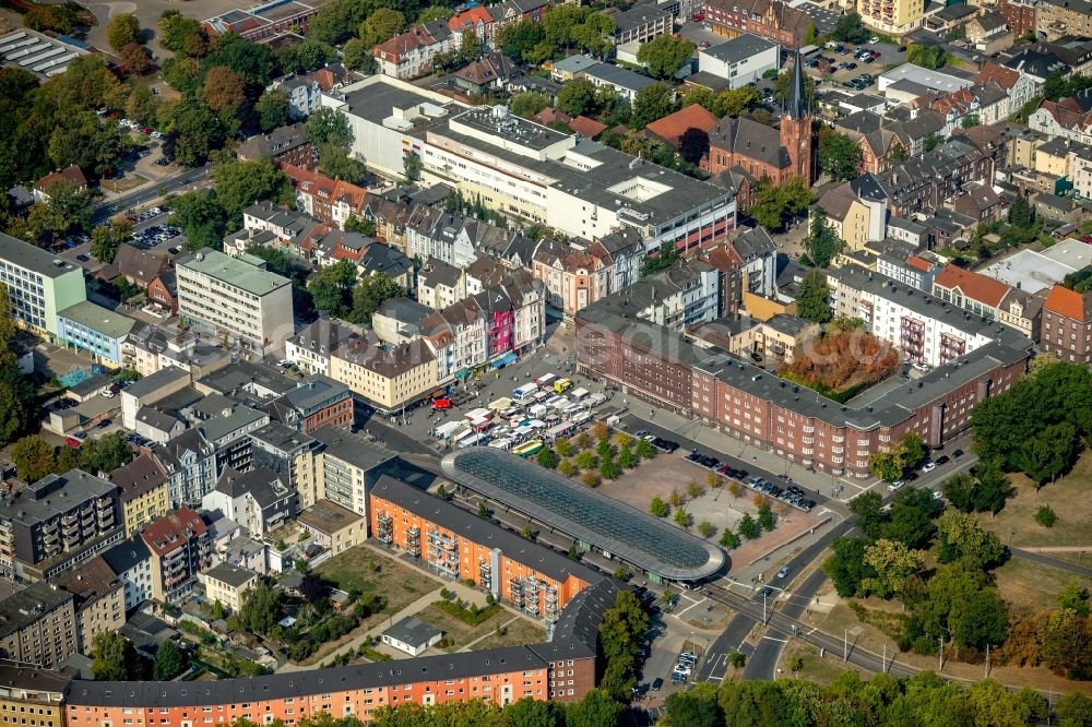 Herne from the bird's eye view: Public transport stop Buschmannshof in Herne in North Rhine-Westphalia